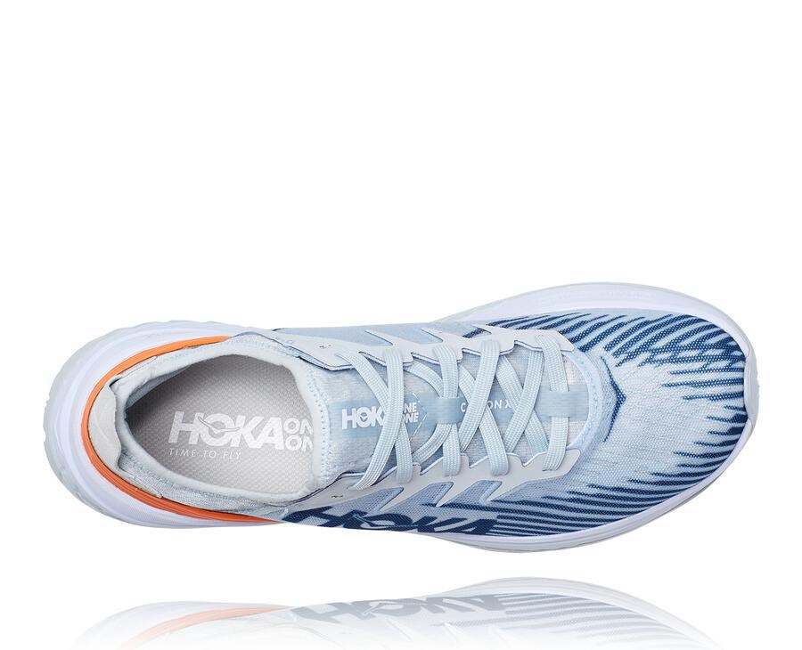 Hoka One One ランニングシューズ レディース 白/青 - カーボンX SPE - ZJ4893201